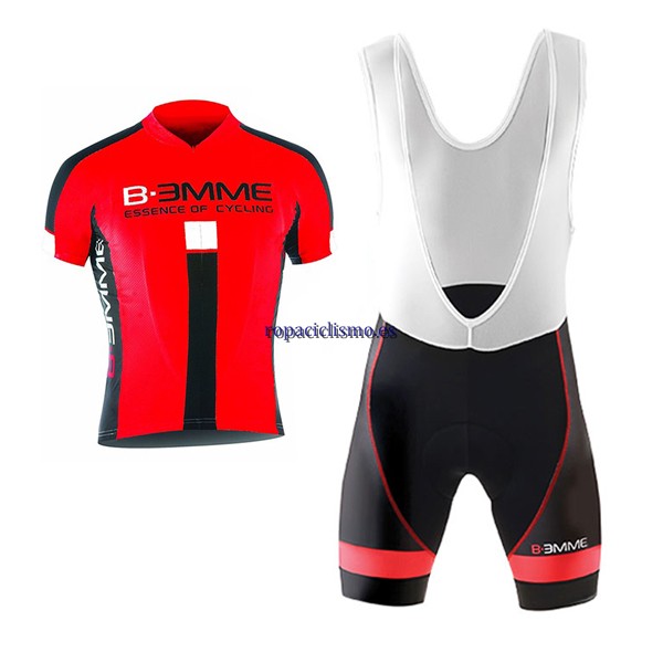 2017 Maillot Biemme Identity Tirantes Mangas Cortas negro y rojo